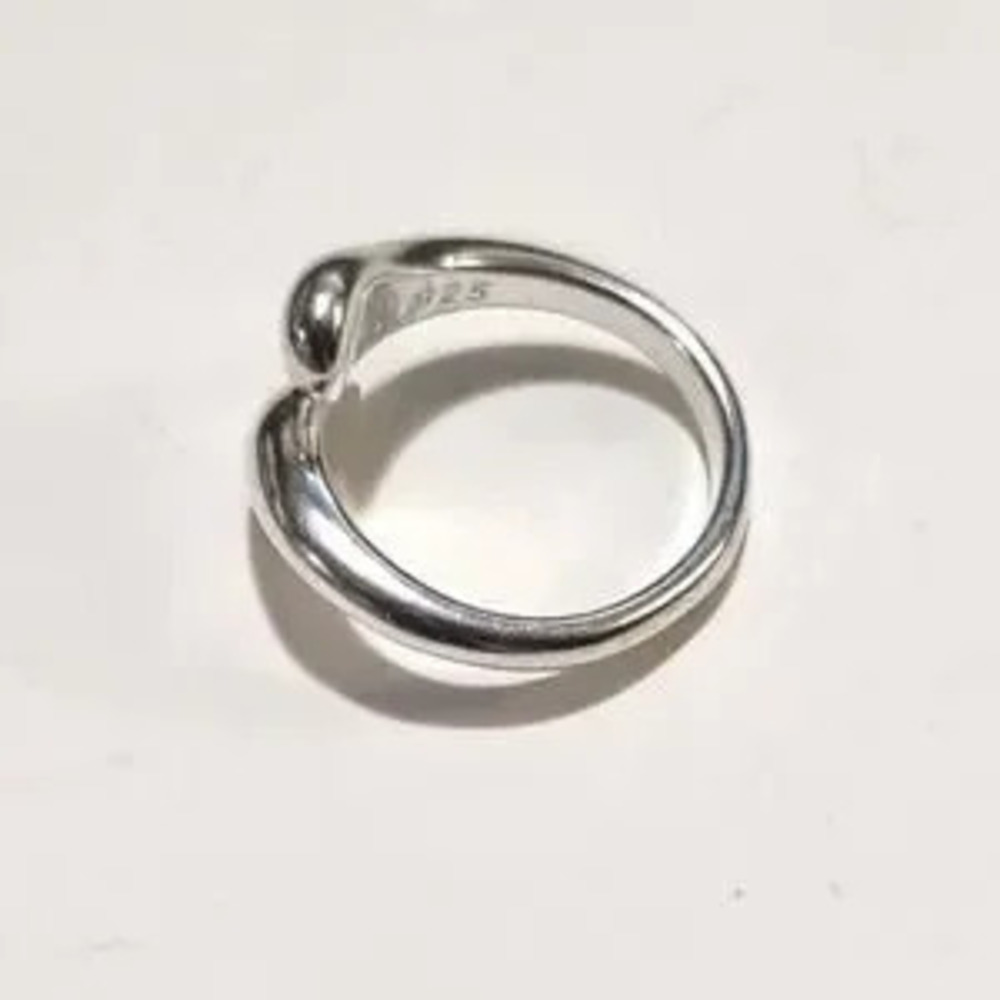 925 Sterling Silver Ring Lobed Teardrop Adjustable Band Christmas Birthday Gift